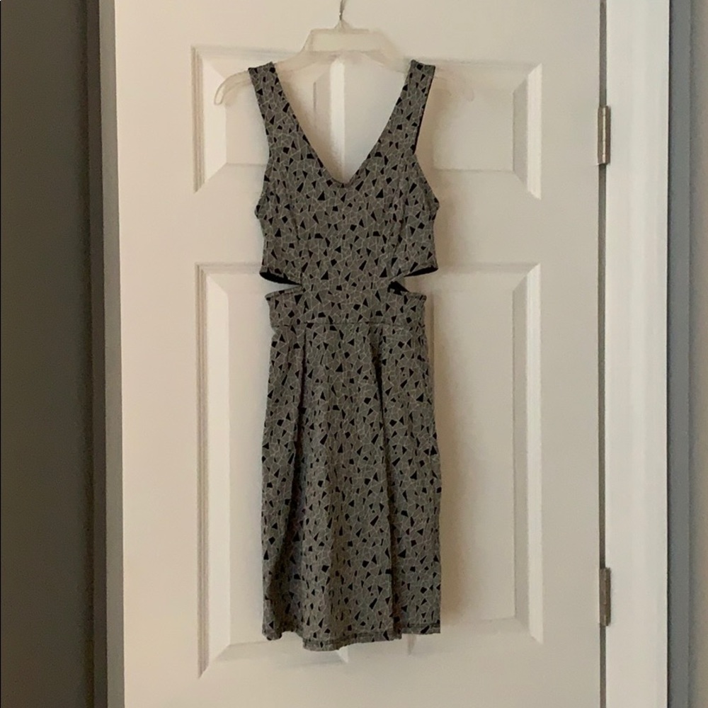 Black and grey cut out dress